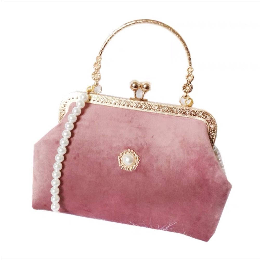 Women's vintage velvet with diamonds crossbody/handbag